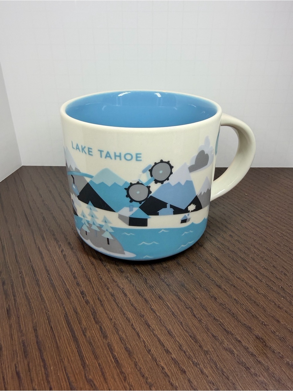 Starbucks “You Are Here Collection” Lake Tahoe White and Blue Scenic Ceramic Mug